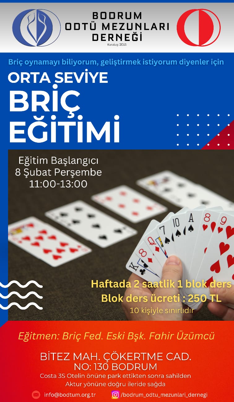 Orta Seviye Briç Eğitimimiz Başladı