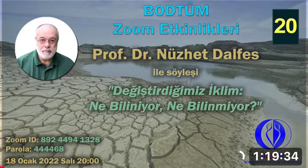 “Değiştirdiğimiz İklim: Ne Biliniyor, Ne Bilinmiyor” Nüzhet Dalfes