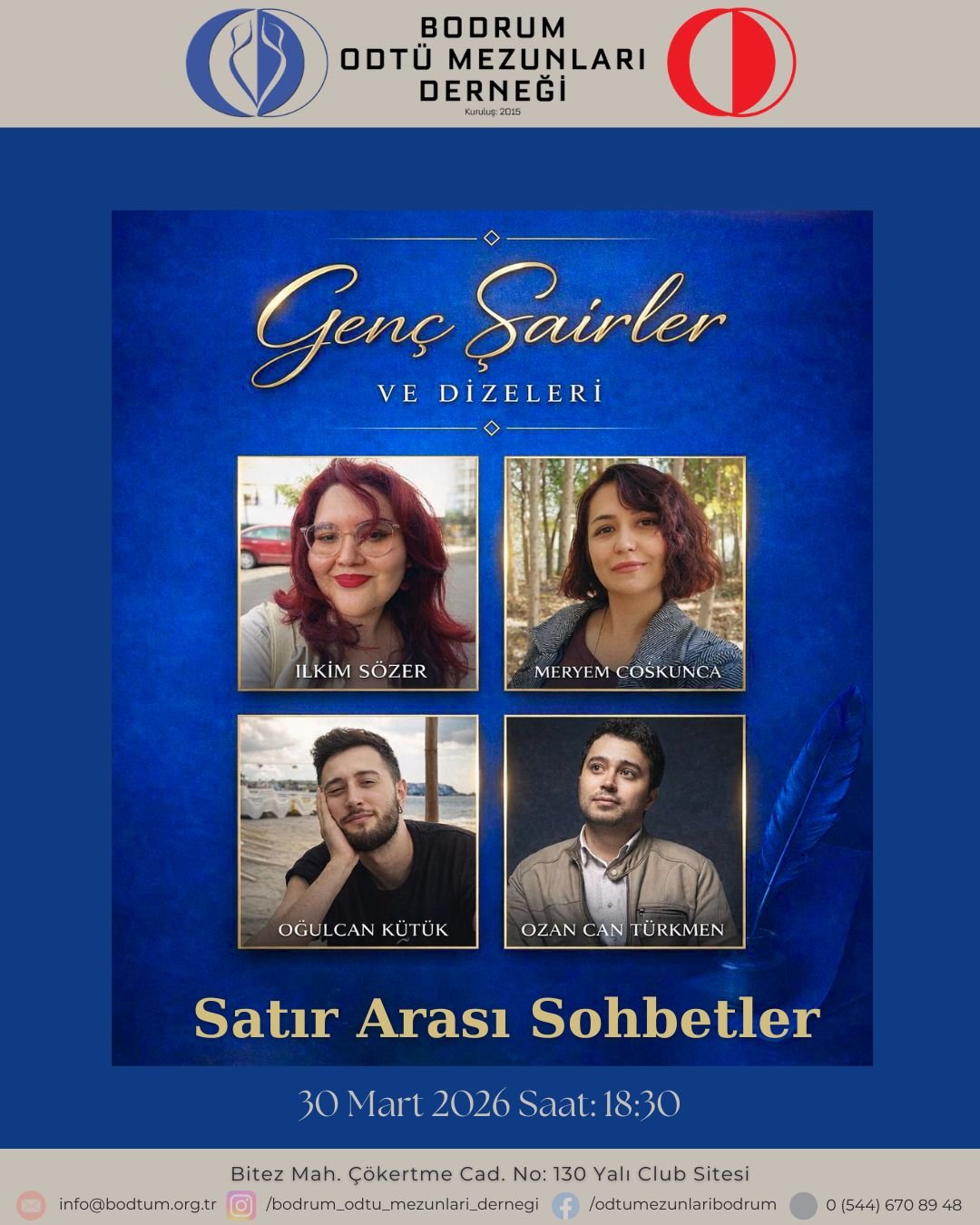 Genç Şairler ve Dizeleri  30.03.2026 Saat 18:30